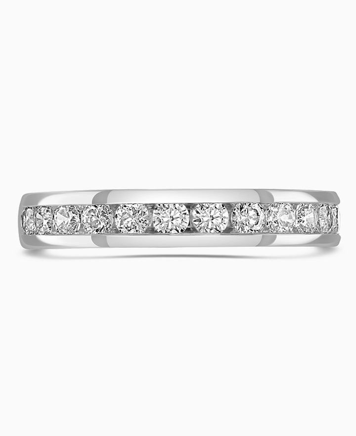 Channel set diamond eternity ring