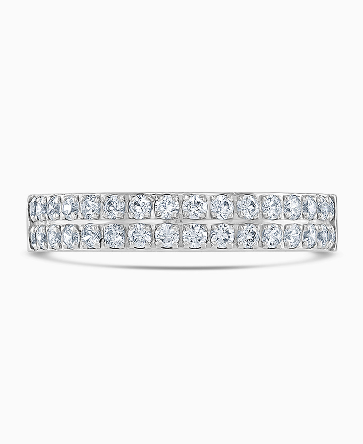 Two row diamond eternity ring